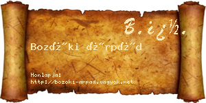 Bozóki Árpád névjegykártya