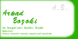 arpad bozoki business card