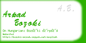 arpad bozoki business card